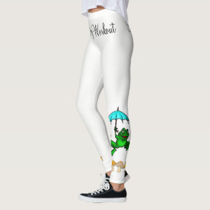 Frosch Quaken Pilz Weiße Leggings