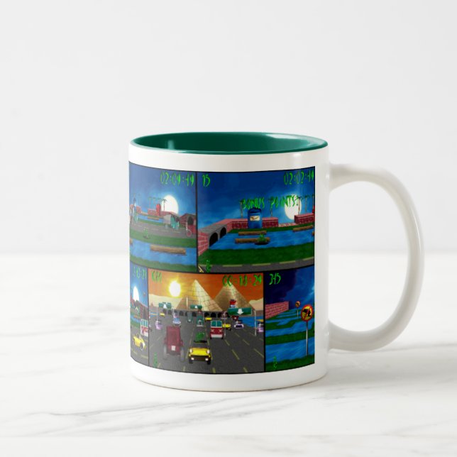 Frosch-Raserei-Retro Tasse (Rechts)
