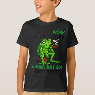 Frosch raucht Ich fühle, als ob die Arbeit mich in T-Shirt
