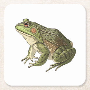 Frosch Rechteckiger Pappuntersetzer