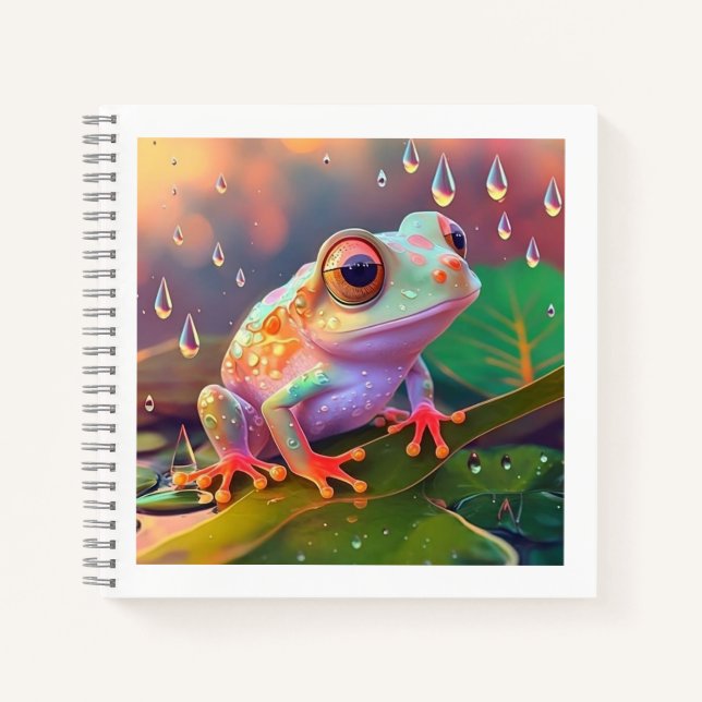 Frosch-Regenabdeckung Notizbuch (Vorderseite)