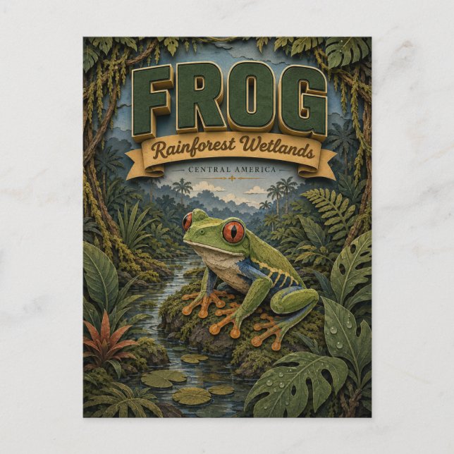 Frosch-Regenwald-Feuchtgebiet POPCUT Postkarte (Vorderseite)