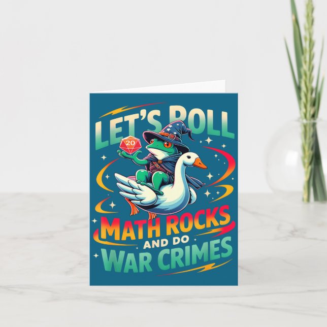 Frosch reitet auf Gans, Let's Roll Design Karte (Vorderseite)