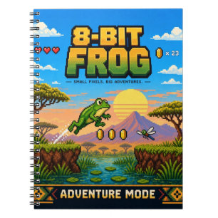 Frosch, Retro-8-Bit-Pixel-Art Notizblock
