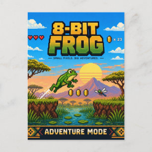 Frosch, Retro-8-Bit-Pixelkunst Postkarte