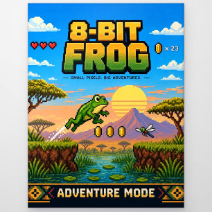 Frosch, Retro-8-Bit-Pixelkunst Postkarte