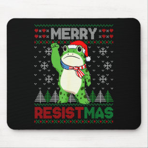 Frosch Retro Frohe Resistmas Lustig Politisch Häss Mousepad
