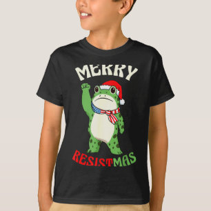 Frosch Retro Frohe Resistmas Lustige Politische We T-Shirt