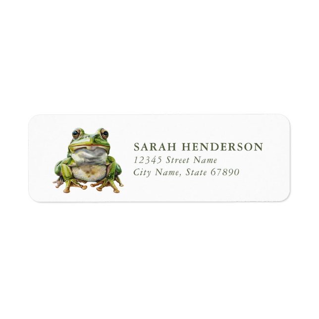 Frosch-Rücksendeadressen-Aufkleber (Vorne)