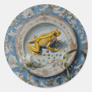 Frosch - Runde Aufkleber für Schreibwaren