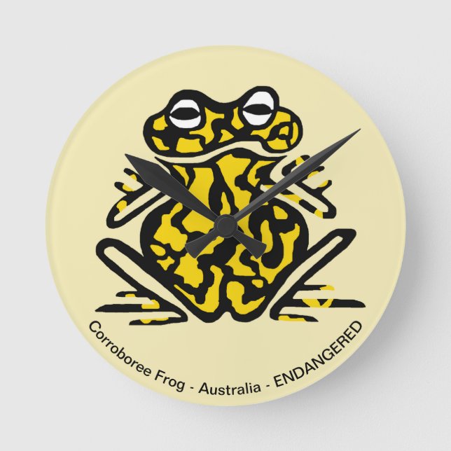 Frosch Runde Wanduhr (Vorderseite)