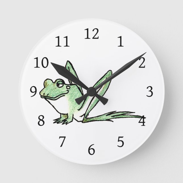 Frosch Runde Wanduhr (Vorderseite)
