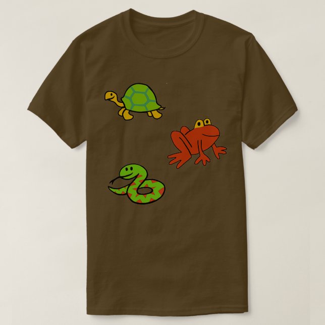Frosch Schlange Schildkröte Aufkleber Frosch Schla T-Shirt (Design vorne)