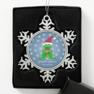 Frosch Schneeflocken Zinn-Ornament