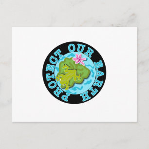 Frosch schütze unsere Erde Postkarte