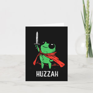 Frosch-Schwert-Umhang Huzzah Lustiges Meme Fantasy Karte