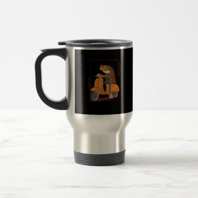 Frosch-Scooter-Pilz-Goblincore-Akademia Reisebecher (Links)