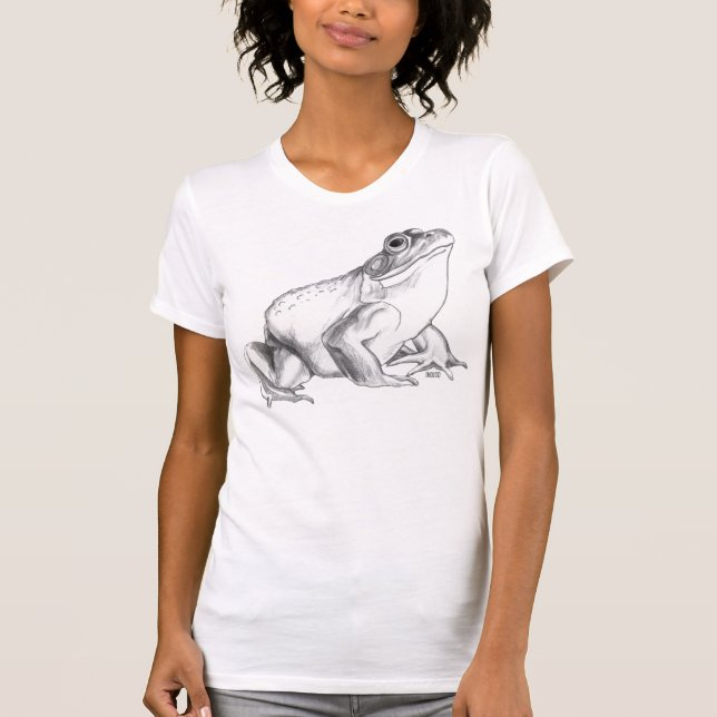 Frosch-Shirt-Ochsenfrosch-Kunst-T - Shirt-cooles T-Shirt (Vorderseite)