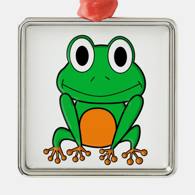 Frosch Silbernes Ornament (Vorne)