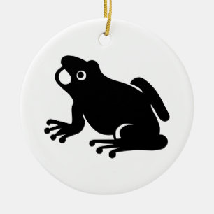 Frosch-Silhouette Keramik Ornament