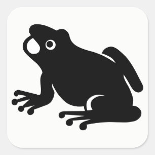 Frosch-Silhouette Quadratischer Aufkleber