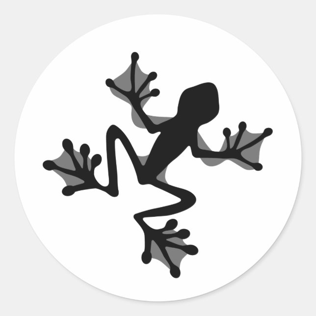 Frosch-Silhouette Runder Aufkleber (Vorderseite)