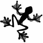 Frosch-Silhouette schneidet Skulptur aus Fotoskulptur Magnet<br><div class="desc">Silhouette-Hintergrundfarbe des Baumfrosches kann mit der Schaltfläche angepasst werden</div>