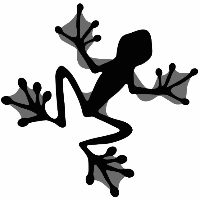Frosch-Silhouette schneidet Skulptur aus Fotoskulptur Magnet (Vorne)