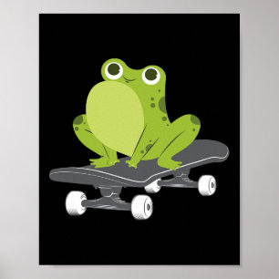 Frosch Skateboarder Skateboard Skateboarding Skate Poster
