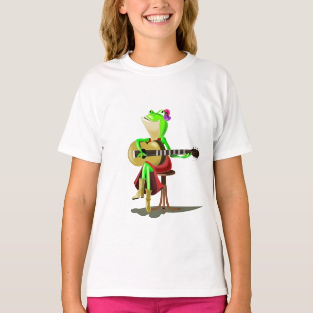 Frosch spielen Gitarre - T-Shirt (Vorderseite)
