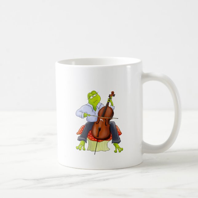 Frosch spielt Cello Kaffeetasse (Rechts)
