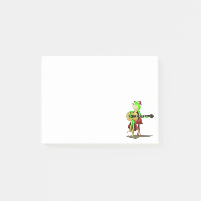 Frosch spielt Gitarre Lustige Post-it® Notizen (Vorderseite)