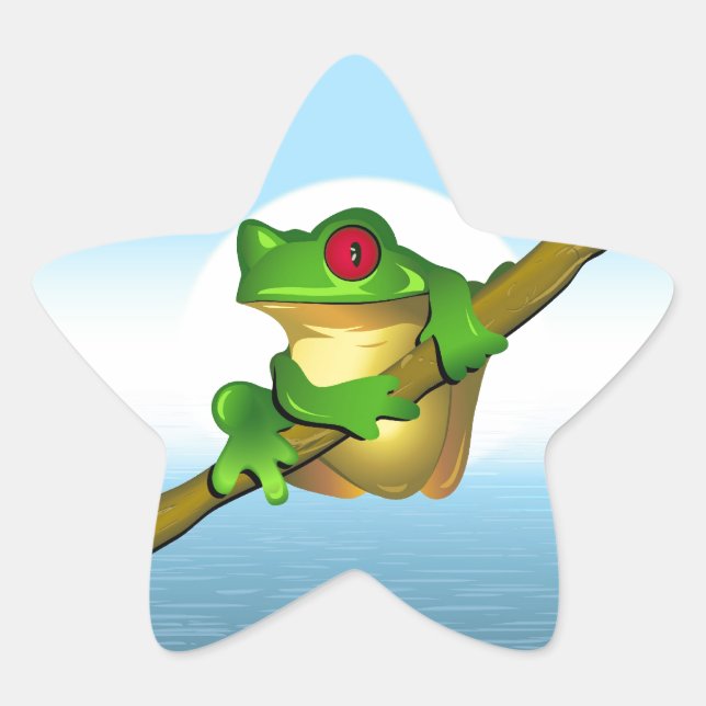 Frosch Stern-Aufkleber (Vorderseite)