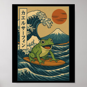 Frosch-Surfing Japanisch _3 Poster