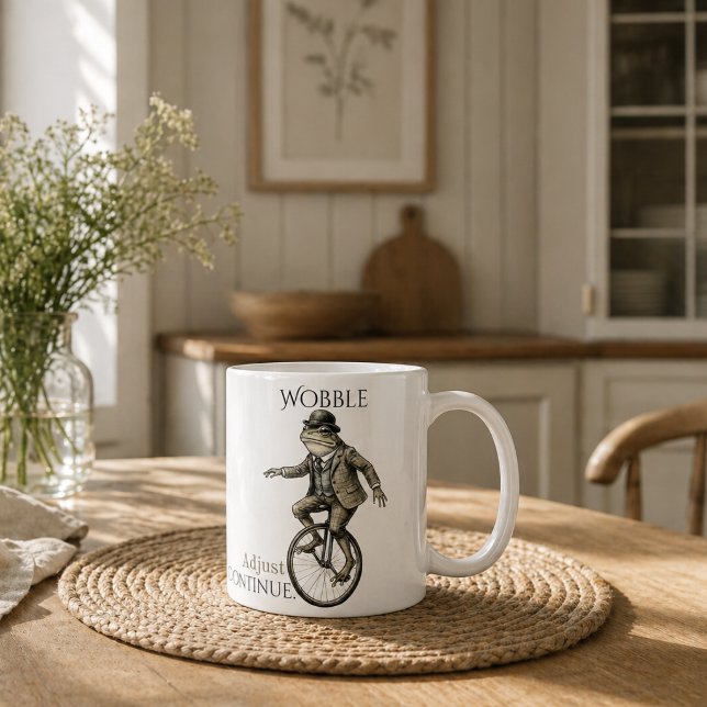 Frosch-Tasse – "Wackel-Einstell-Weiter" Kaffeetasse (Von Creator hochgeladen)