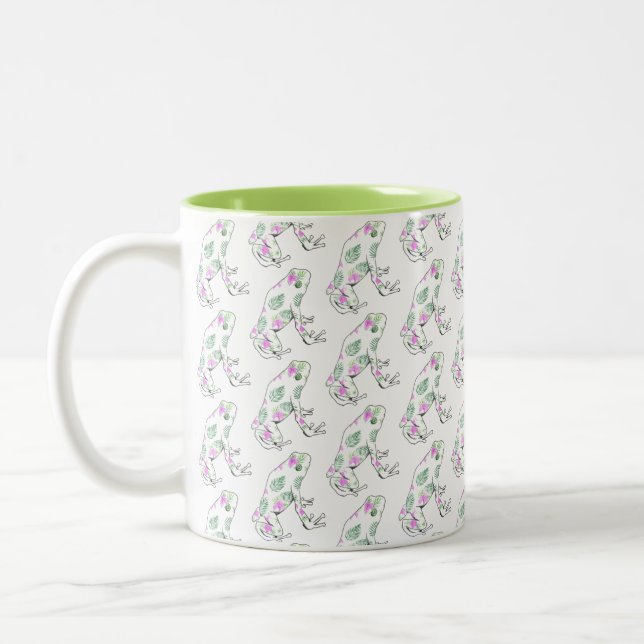 Frosch-Tasse, zwei tonen Tasse im weißen/Limonen (Links)