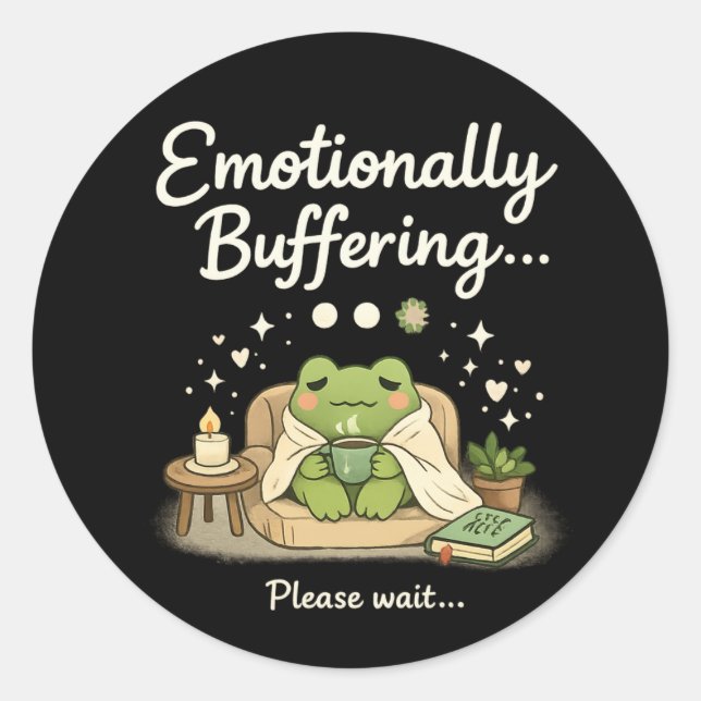 Frosch-Therapie-Meme Runder Aufkleber (Vorderseite)