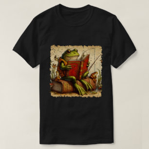 Frosch Toad Fishing Classic Book Frog Reading Book T-Shirt