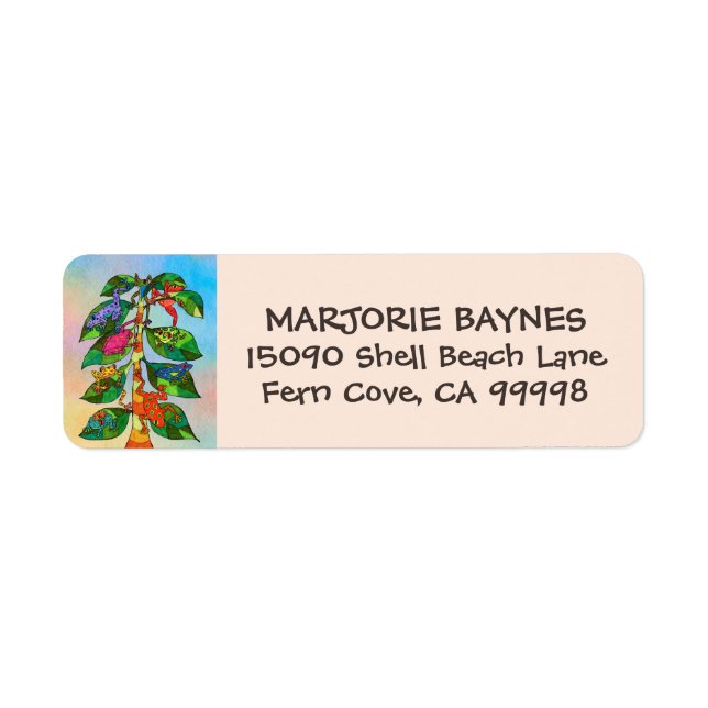 Frosch Tree of Life Wasserfarbe Rücksendeadresse (Vorne)