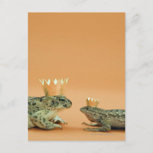 Frosch und Eidechse mit Kronen Postkarte