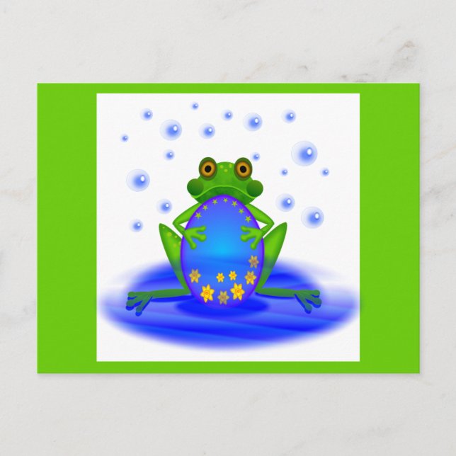 Frosch und Eier Postkarte (Vorderseite)