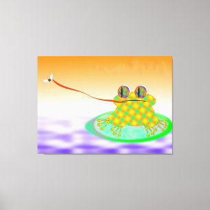 Frosch und Fliege Leinwanddruck