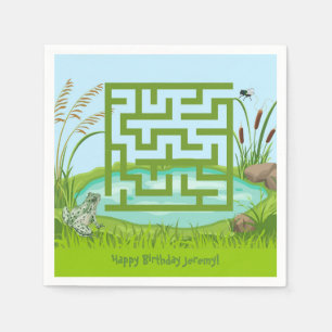 Frosch und Fly Maze Geburtstagspapier Napkins Serviette