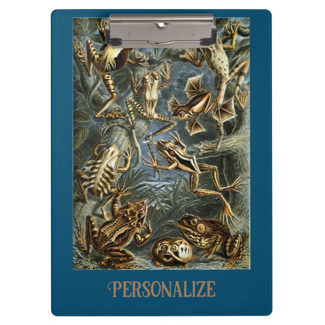 Frosch und Frosch Ernst Haeckel vintage Klemmbrett (Vorderseite)