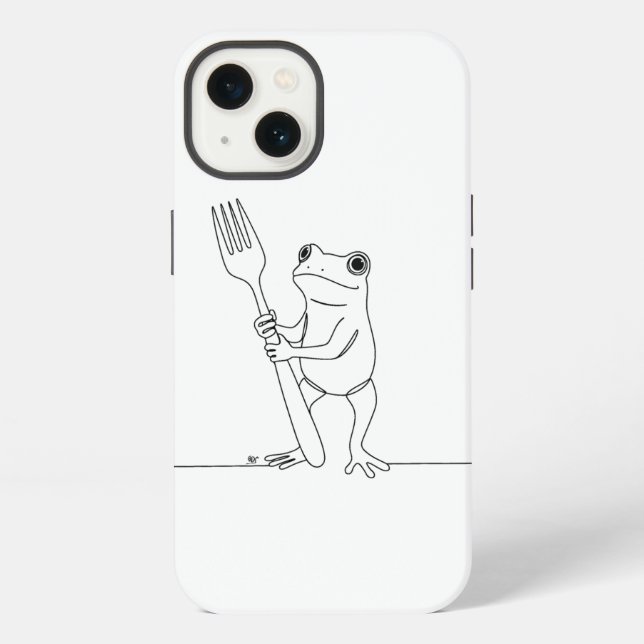 Frosch und Gabel iPhone Hülle (Rückseite)