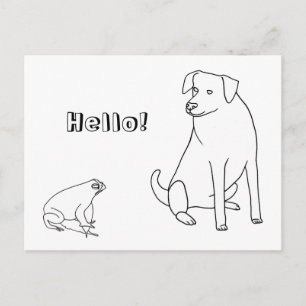 Frosch und Hund, Hallo, Mal-Postkarten 2 Postkarte