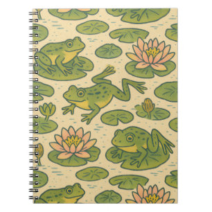 Frosch und Lili Pads Wasserlilien Frösche Notizblock