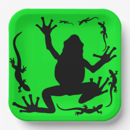 Frosch und Lizards Pappteller