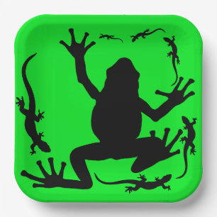 Frosch und Lizards Pappteller