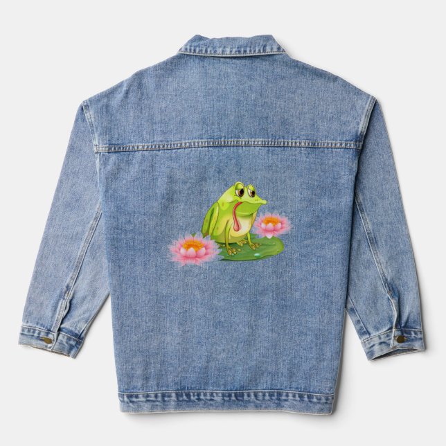 Frosch und Lotus Jeansjacke (Rückseite)
